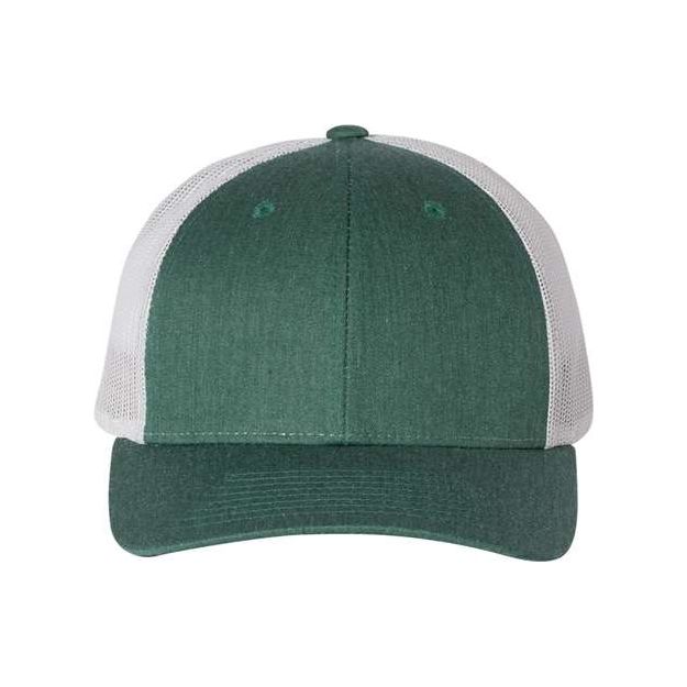 Richardson Low Pro Trucker Cap - Richardson 115 Caps Richardson Heather Dark Green/ Silver M/L