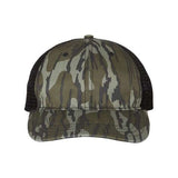 Richardson Garment Washed Printed Trucker Cap - Richardson 111P Richardson Mossy Oak Bottomland/ Black Adjustable