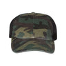 Richardson Garment Washed Printed Trucker Cap - Richardson 111P Richardson Green Camo/ Black Adjustable