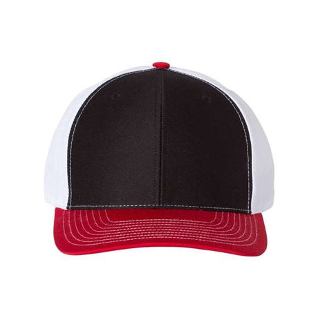 Richardson Twill Back Trucker Cap - Richardson 312 Richardson Black/ White/ Red Adjustable