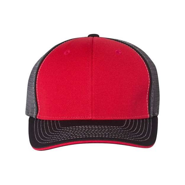 Richardson Pulse Sportmesh R-Flex Cap - Richardson 172 Richardson Red/ Charcoal/ Black Tri S/M