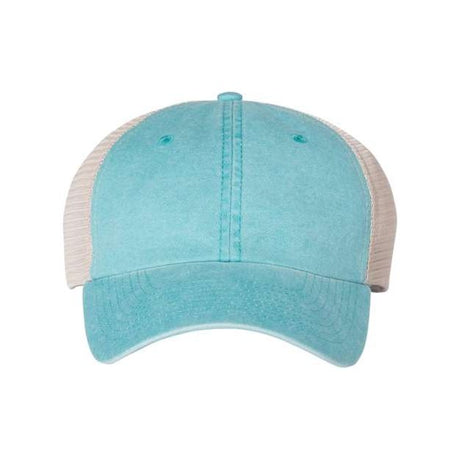 Valucap Pigment-Dyed Trucker Cap - Valucap SP510 Valucap Aqua/ Stone Adjustable