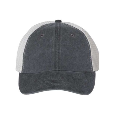 Valucap Pigment-Dyed Trucker Cap - Valucap SP510 Valucap Black/ Stone Adjustable