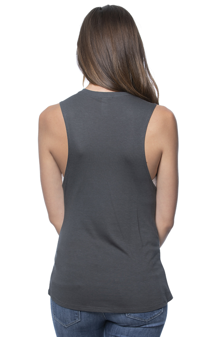Royal Apparel 73126 Women's Viscose Bamboo Organic Cotton Muscle - Pewter