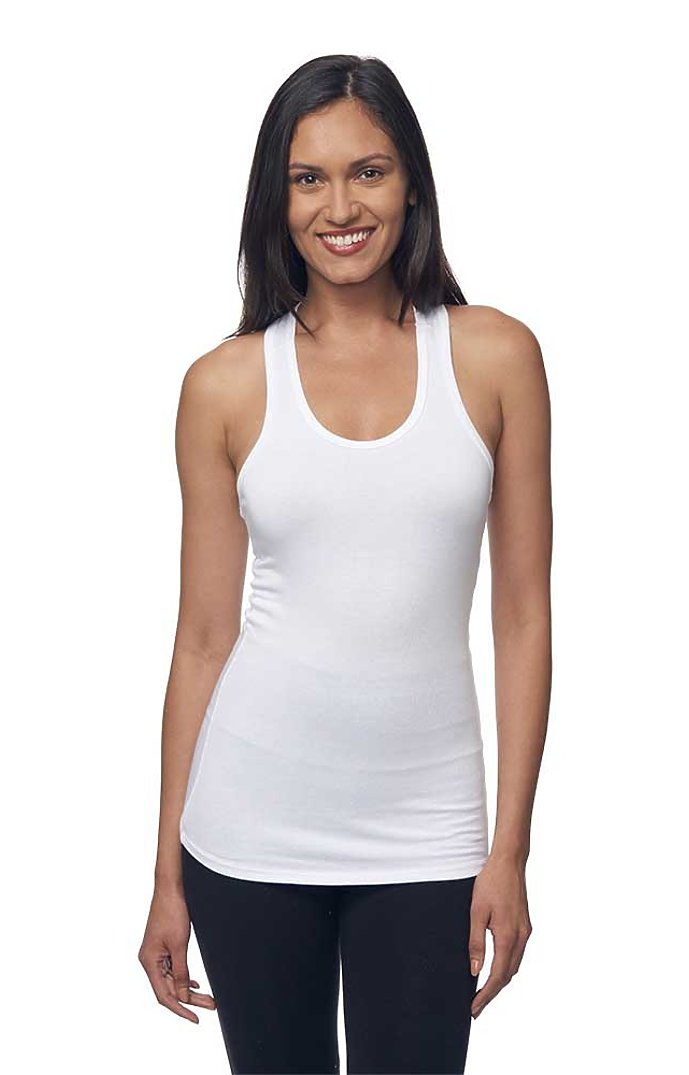 Royal Apparel 74018 Viscose Bamboo Organic Combed Spandex Racer Tank - Frost