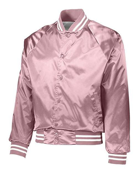 Augusta Sportswear Unisex Satin Baseball Jacket Striped Trim - Augusta Sportswear 3610