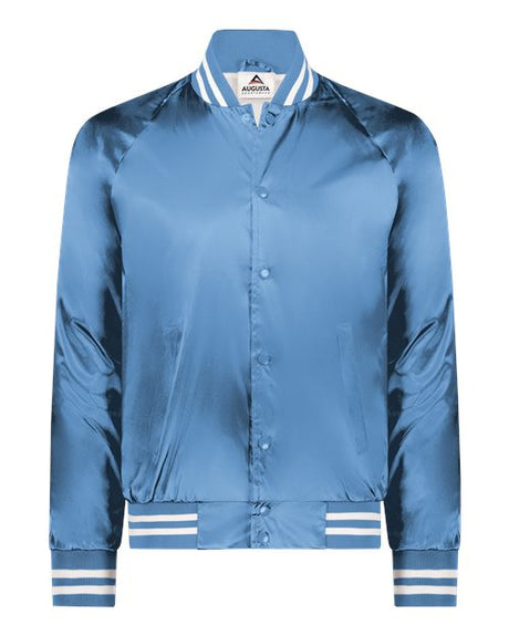 Augusta Sportswear Unisex Satin Baseball Jacket Striped Trim - Augusta Sportswear 3610