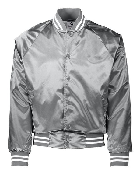 Augusta Sportswear Unisex Satin Baseball Jacket Striped Trim - Augusta Sportswear 3610