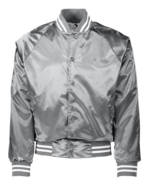 Augusta Sportswear Unisex Satin Baseball Jacket Striped Trim - Augusta Sportswear 3610