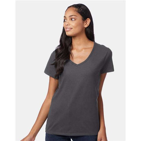 Hanes Perfect-T Women’s V-Neck T-Shirt - Smoke Grey - Hanes S04V Hanes