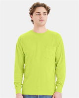 Hanes W120 Unisex Workwear Long Sleeve Pocket T-Shirt