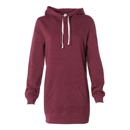 Independent Trading Co. Women’s Special Blend Hooded Sweatshirt Dress - Independent Trading Co. PRM65DRS Independent Trading Co. Maroon XS