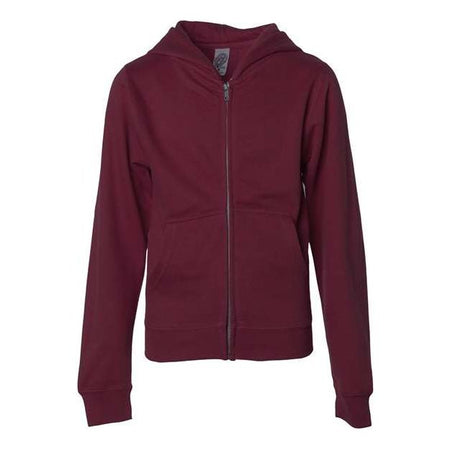 Independent Trading Co. Youth Midweight Full-Zip Hooded Sweatshirt - Independent Trading Co. SS4001YZ Independent Trading Co. Maroon S