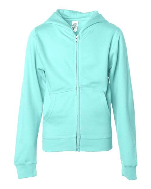 Independent Trading Co. Youth Midweight Full-Zip Hooded Sweatshirt - Independent Trading Co. SS4001YZ