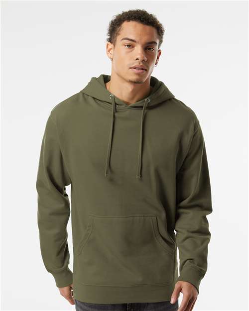 Independent Trading Co. Midweight Hooded Sweatshirt - Army - Independent Trading Co. SS4500 Independent Trading Co.