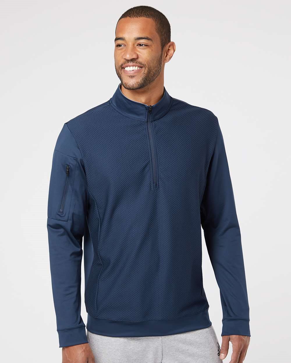 Adidas Men's Textured Quarter-Zip Pullover - Adidas A295
