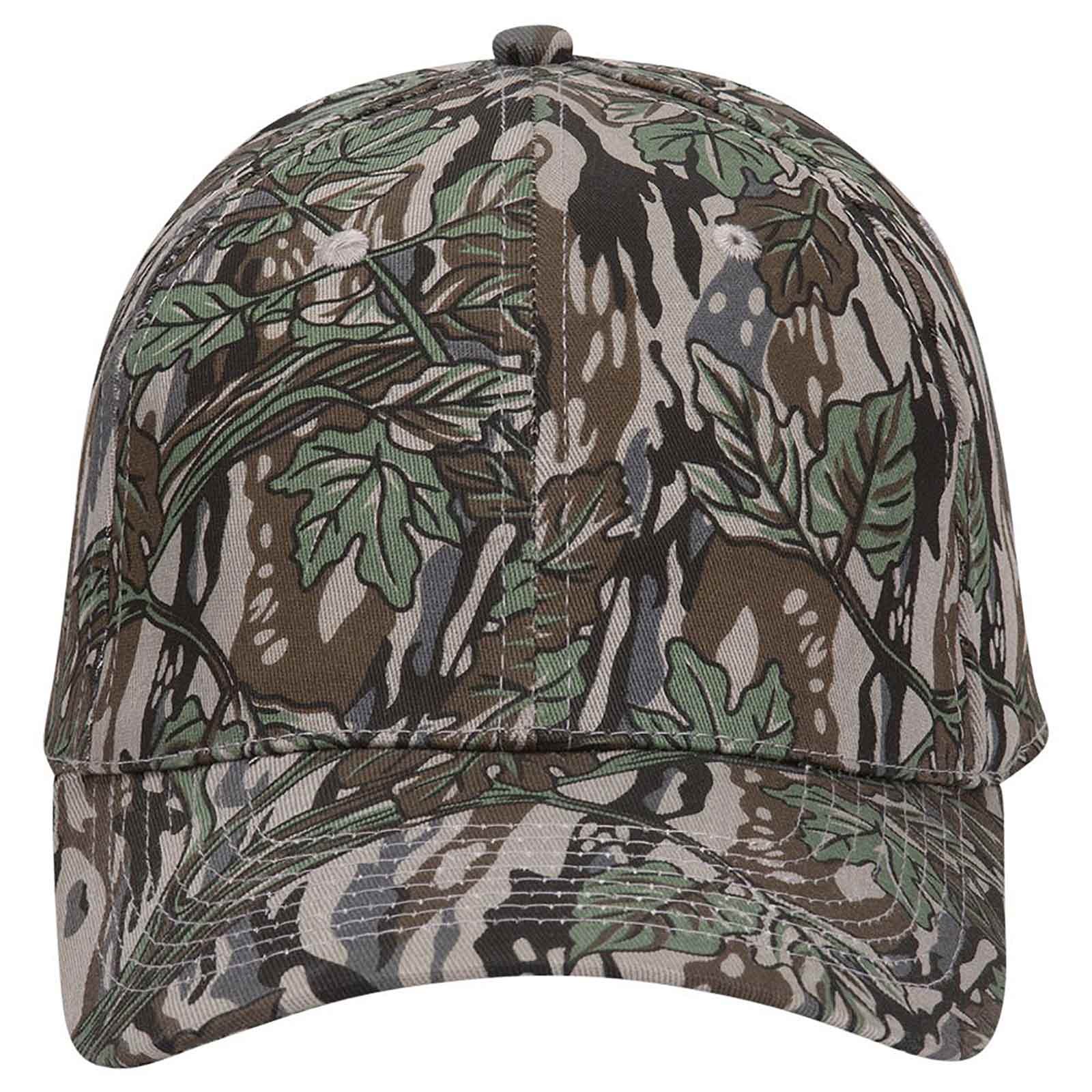 OTTO CAP "OTTO FLEX" Camouflage 6 Panel Low Profile Baseball Cap OTTO 77-379 Otto Cap 1417 - Gry/Dk.Grn S/M