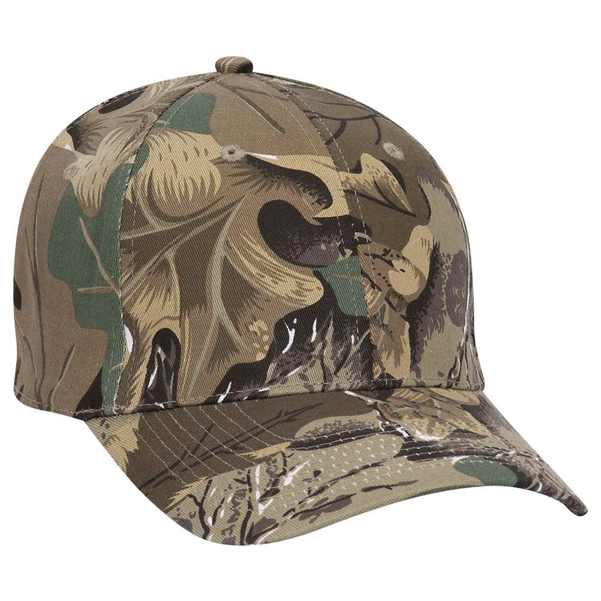 OTTO CAP® OTTO FLEX® Fitted Camouflage 6 Panel Low Profile Baseball Cap OTTO 77-379