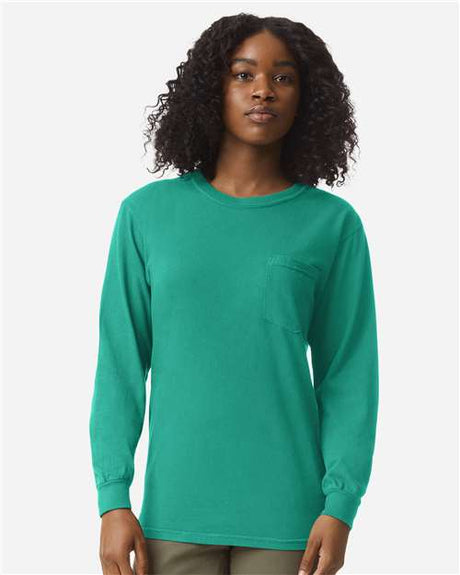 Comfort Colors 4410 Unisex Garment-Dyed Heavyweight Long Sleeve Pocket T-Shirt