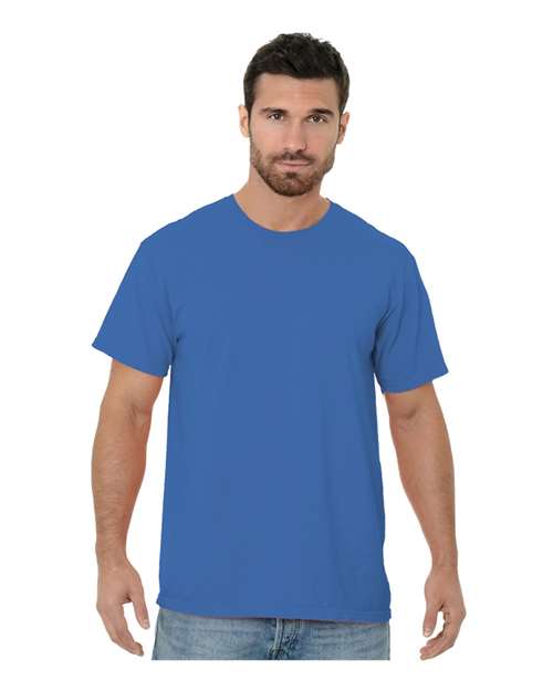 Bayside Men's Garment Dyed Crew T-Shirt - Bayside 9515 Bayside Flo Blue S