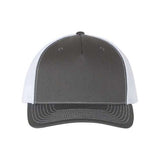Richardson Five-Panel Trucker Cap - Richardson 112FP Richardson Charcoal/ White Adjustable