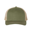 Richardson Five-Panel Trucker Cap - Richardson 112FP Richardson Army Olive Green/ Tan Adjustable