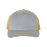 Richardson Five-Panel Trucker Cap - Richardson 112FP Richardson Heather Grey/ Amber Gold Adjustable