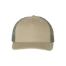 Richardson Five-Panel Trucker Cap - Richardson 112FP Richardson Pale Khaki/ Loden Green Adjustable