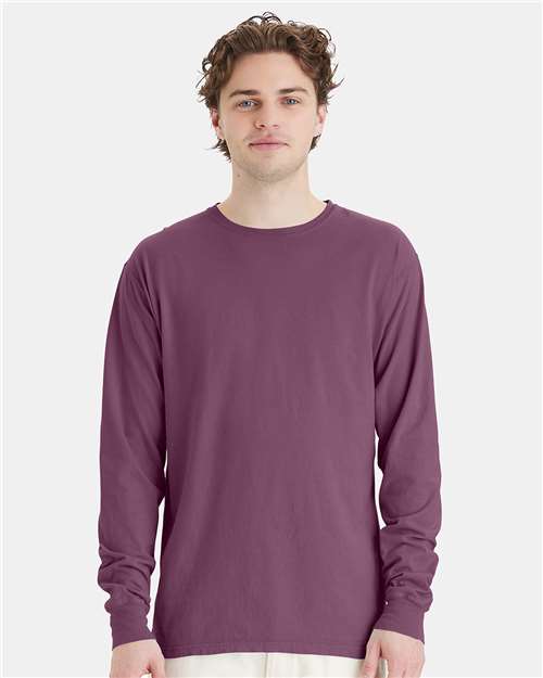 ComfortWash by Hanes Garment-Dyed Long Sleeve T-Shirt - Purple Plum Raisin - ComfortWash by Hanes GDH200 ComfortWash by Hanes Purple Plum Raisin 3XL