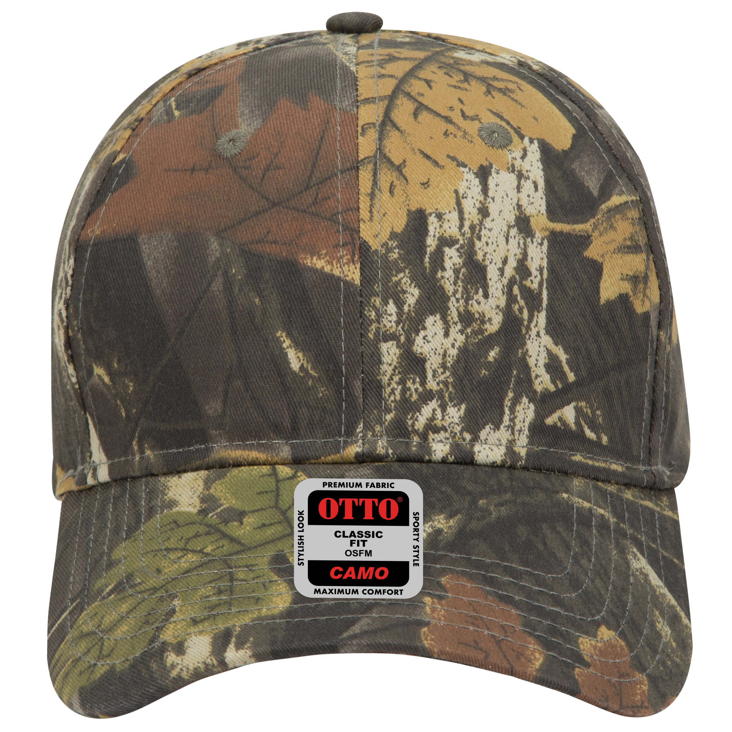 OTTO CAP Camouflage 6 Panel Low Profile Baseball Cap OTTO 78-353 Otto Cap 035325 - Blk/Dk.Kha/Ch.Gry OSFM - Adult