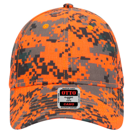 OTTO CAP Camouflage 6 Panel Low Profile Baseball Cap OTTO 78-353 Otto Cap 090703 - N.Org/Brn/Blk OSFM - Adult