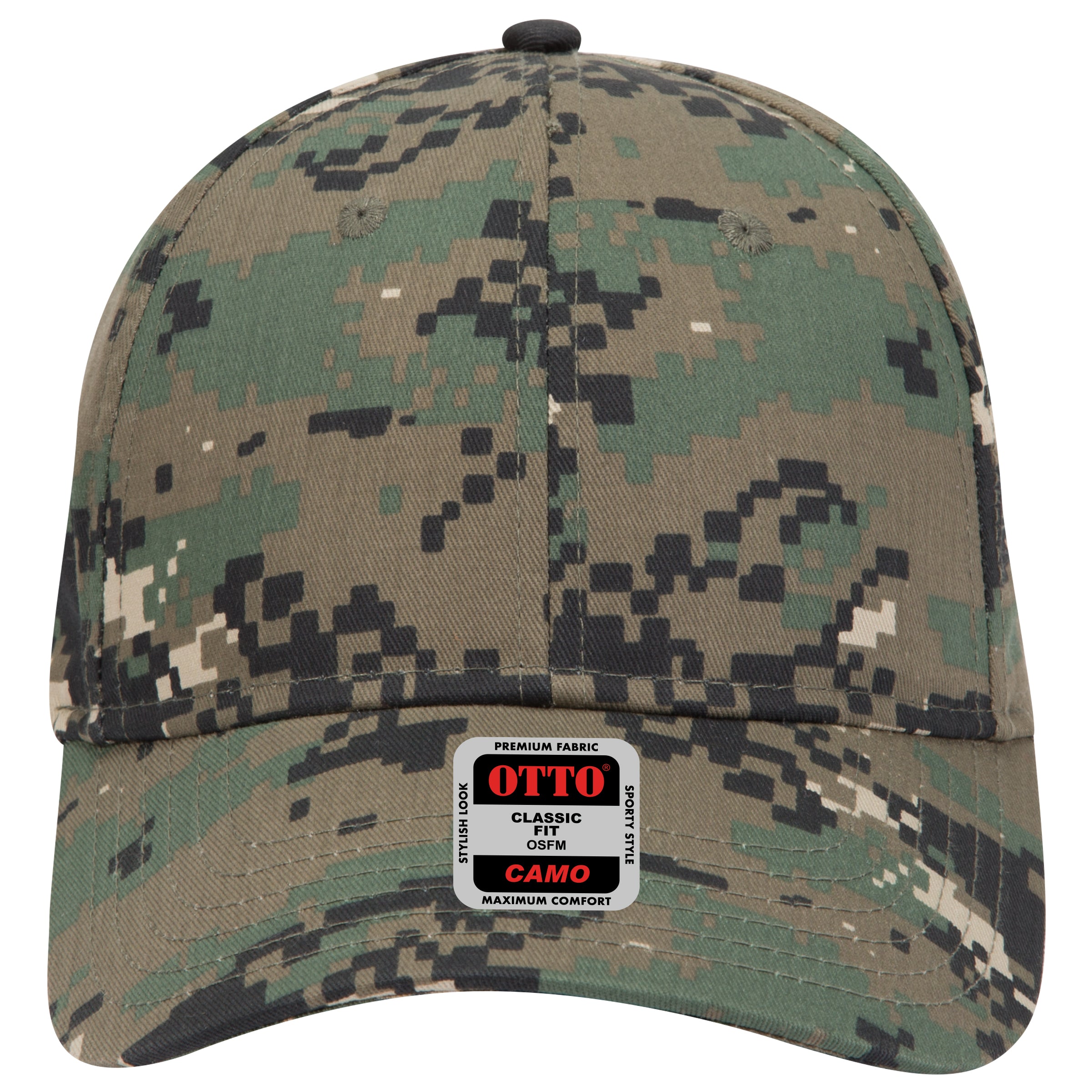 OTTO CAP Camouflage 6 Panel Low Profile Baseball Cap OTTO 78-353 Otto Cap 210317 - Olv.Grn/Blk/Dk.Grn OSFM - Adult