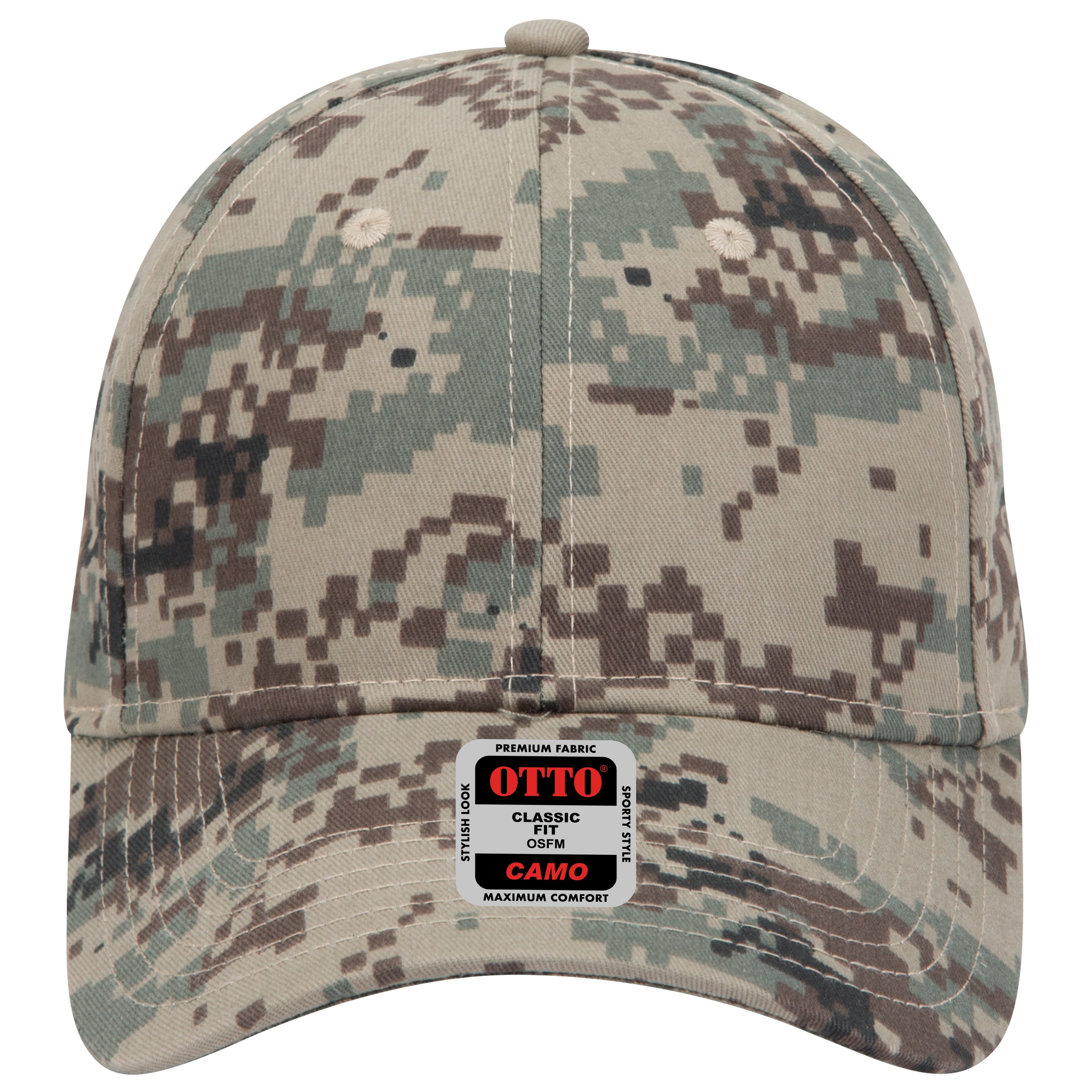 OTTO CAP Camouflage 6 Panel Low Profile Baseball Cap OTTO 78-353 Otto Cap 320703 - Kha/Brn/Blk OSFM - Adult