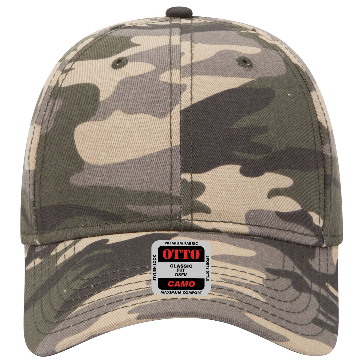 OTTO CAP Camouflage 6 Panel Low Profile Baseball Cap OTTO 78-353 Otto Cap CP010 - Camo 010 OSFM - Adult