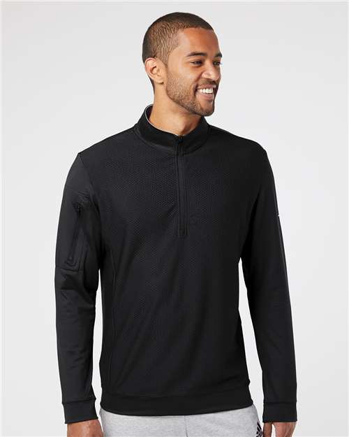 Adidas Men's Textured Quarter-Zip Pullover - Adidas A295