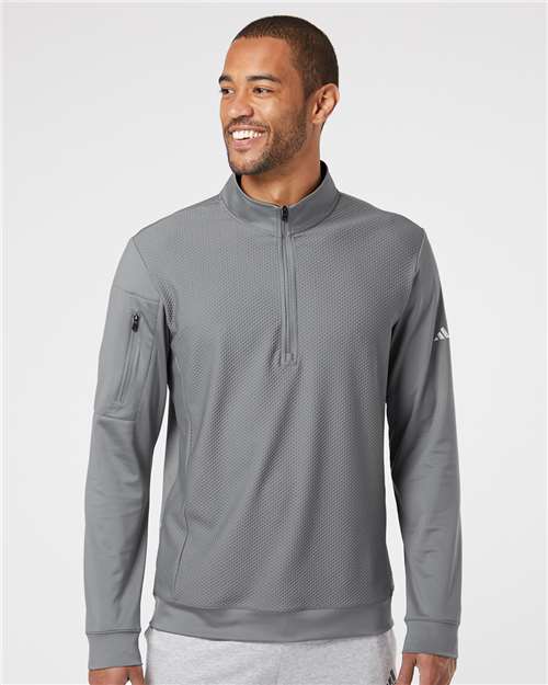 Adidas Men's Textured Quarter-Zip Pullover - Adidas A295