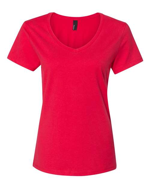 Hanes Perfect-T Women’s V-Neck T-Shirt - Athletic Red - Hanes S04V Hanes Athletic Red XS