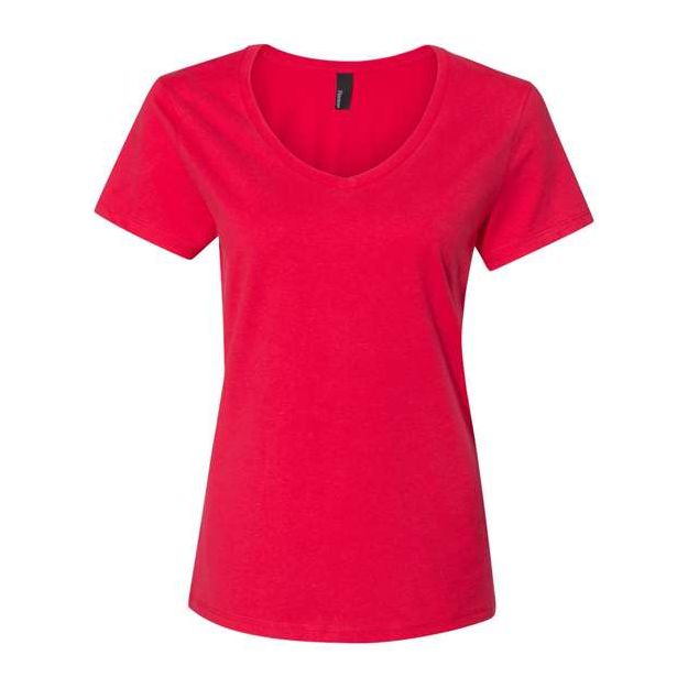 Hanes Perfect-T Women’s V-Neck T-Shirt - Athletic Red - Hanes S04V Hanes