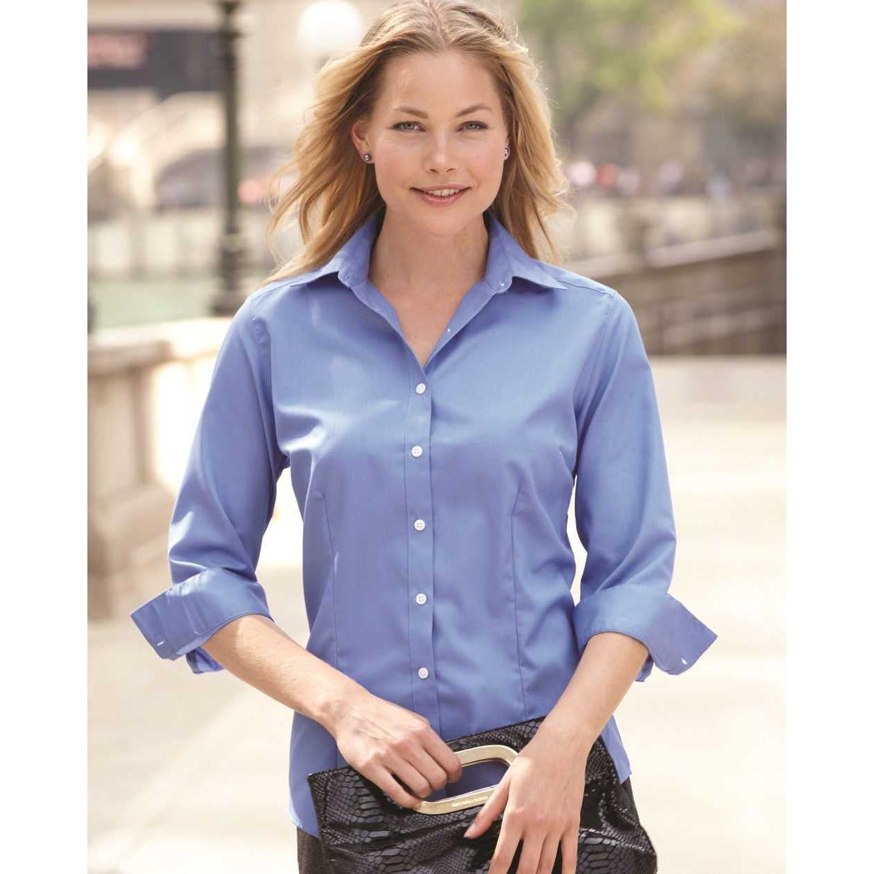 Ladies' Three-Quarter Sleeve Baby Twill Shirt Joe's USA