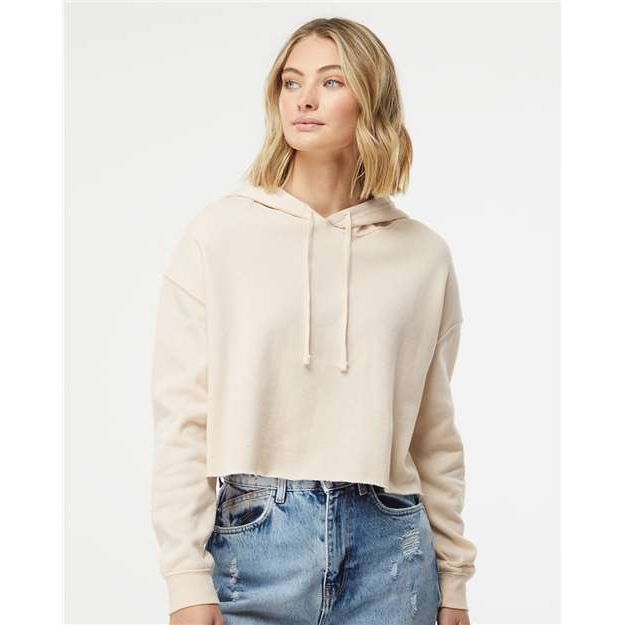 Independent Trading Co. Women’s Lightweight Crop Hooded Sweatshirt - Independent Trading Co. AFX64CRP Independent Trading Co. Bone XS