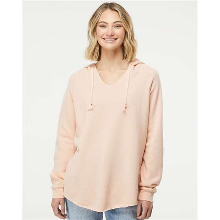 Independent Trading Co. Women’s Lightweight California Wave Wash Hooded Sweatshirt - Independent Trading Co. PRM2500 Independent Trading Co. Blush XS