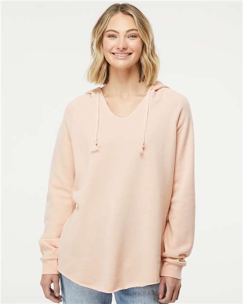 Independent Trading Co. Women’s Lightweight California Wave Wash Hooded Sweatshirt - Independent Trading Co. PRM2500