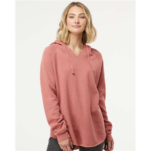 Independent Trading Co. Women’s Lightweight California Wave Wash Hooded Sweatshirt - Independent Trading Co. PRM2500 Independent Trading Co. Dusty Rose XS