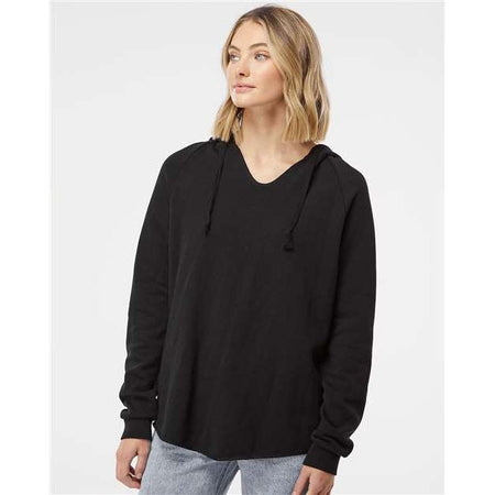 Independent Trading Co. Women’s Lightweight California Wave Wash Hooded Sweatshirt - Independent Trading Co. PRM2500 Independent Trading Co. Black XS