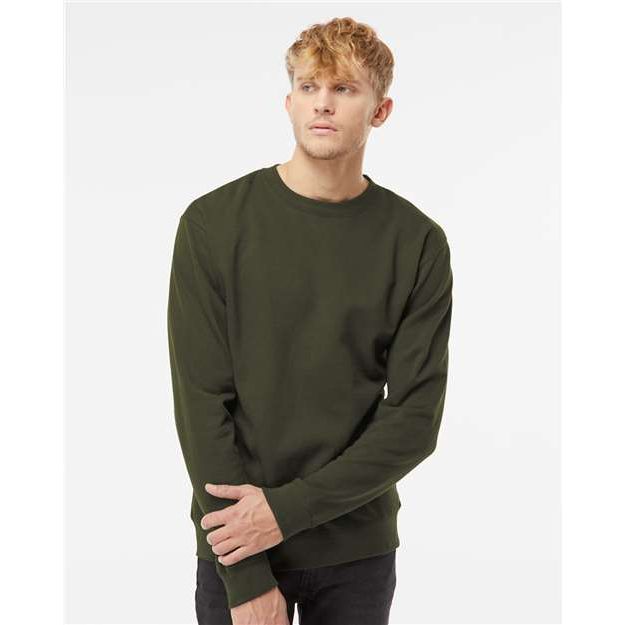 Independent Trading Co. Midweight Crewneck Sweatshirt - Army - Independent Trading Co. SS3000 Independent Trading Co. Army XS