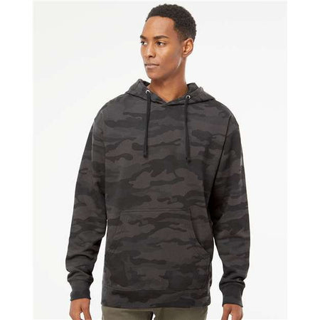 Independent Trading Co. Midweight Hooded Sweatshirt - Black Camo - Independent Trading Co. SS4500 Independent Trading Co. Black Camo XS