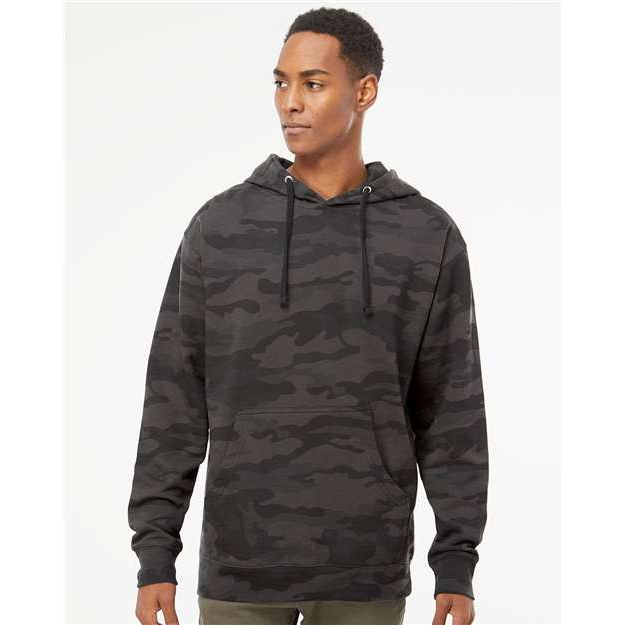 Independent Trading Co. Midweight Hooded Sweatshirt - Black Camo - Independent Trading Co. SS4500 Independent Trading Co. Black Camo XS