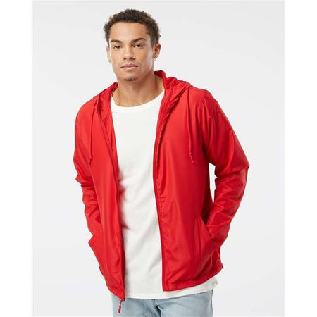 Independent Trading Co. Lightweight Windbreaker Full-Zip Jacket - Red - Independent Trading Co. EXP54LWZ Independent Trading Co. Red XS