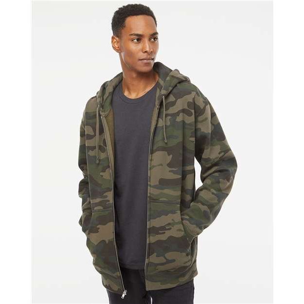 Independent Trading Co. Heavyweight Full-Zip Hooded Sweatshirt - Independent Trading Co. IND4000Z Independent Trading Co. Forest Camo XS