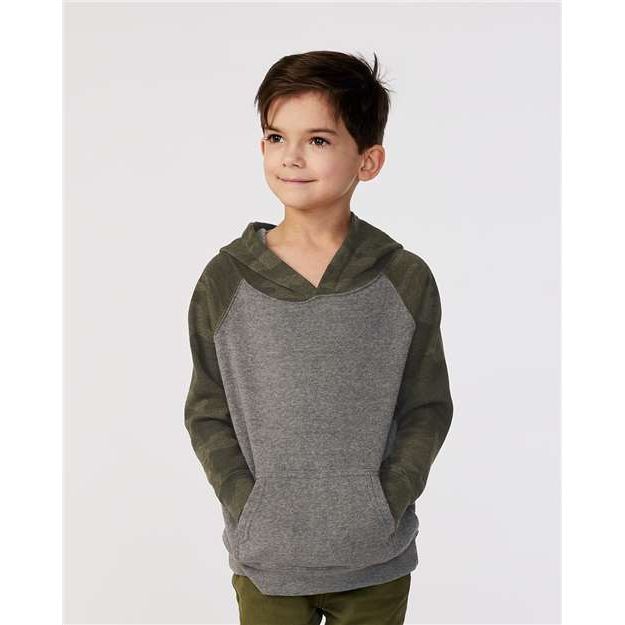 Independent Trading Co. Toddler Special Blend Hooded Raglan Sweatshirt - Independent Trading Co. PRM10TSB Independent Trading Co. Nickel Heather/ Forest Camo 2T